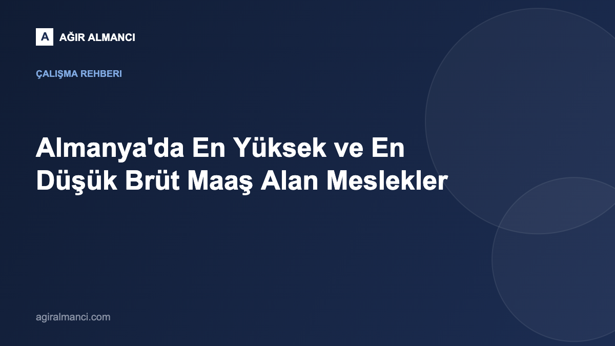 Almanya'da En Yüksek ve En Düşük Brüt Maaş Alan Meslekler blog yazısı kapak görseli