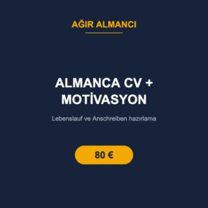 Almanca CV + Motivasyon Mektubu (Anschreiben) Paketi