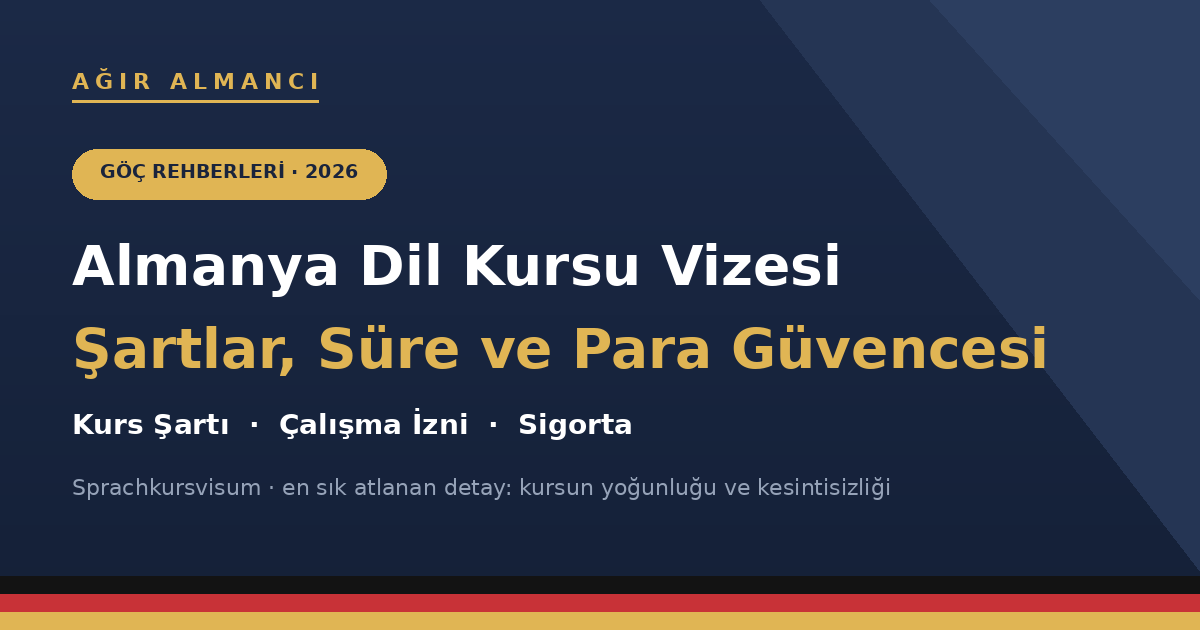Almanya dil kursu vizesi 2026 rehberi kapak görseli - şartlar, süre ve para güvencesi
