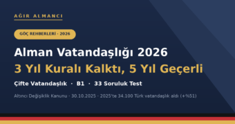 Alman vatandaşlığı 2026: 3 yıl kuralı kalktı, 5 yıl geçerli