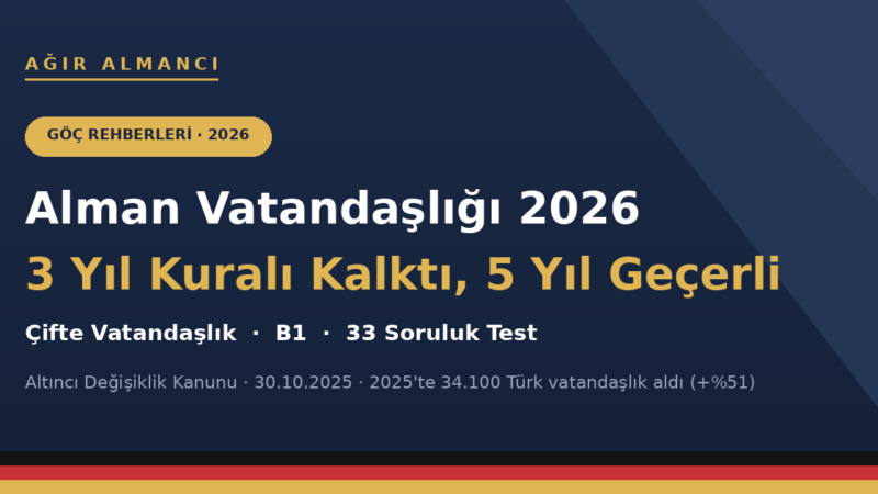 Alman vatandaşlığı 2026: 3 yıl kuralı kalktı, 5 yıl geçerli