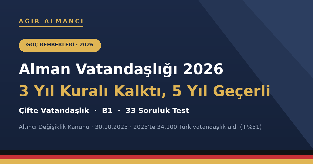 Alman vatandaşlığı 2026: 3 yıl kuralı kalktı, 5 yıl geçerli