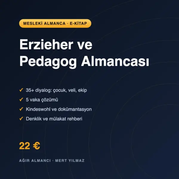 Erzieher ve sosyal pedagoglar için Almanca e-kitabı