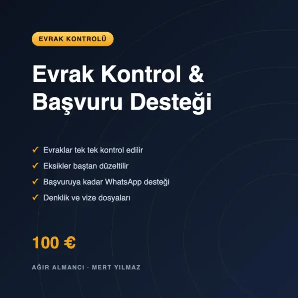 Evrak kontrol ve başvuru desteği
