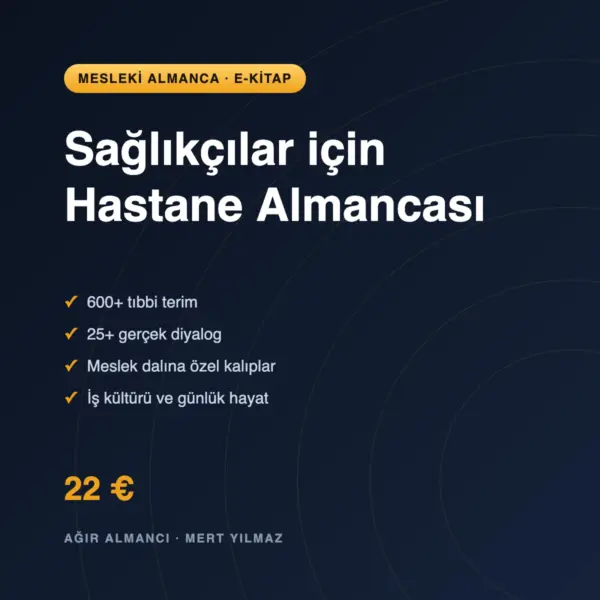 Sağlıkçılar için hastane Almancası e-kitabı