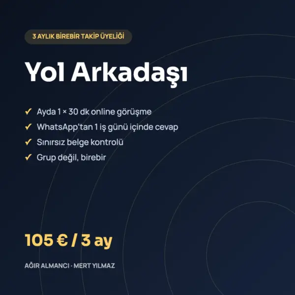Yol Arkadaşı 3 aylık birebir takip üyeliği