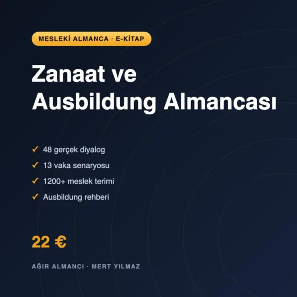 Zanaat ve Ausbildung için Almanca e-kitabı