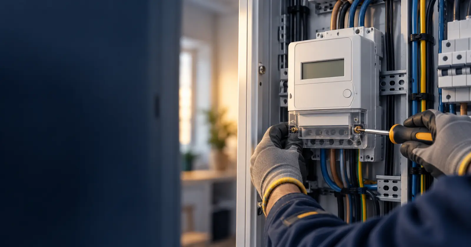 Elektrik panosunda dijital sayaç montajı